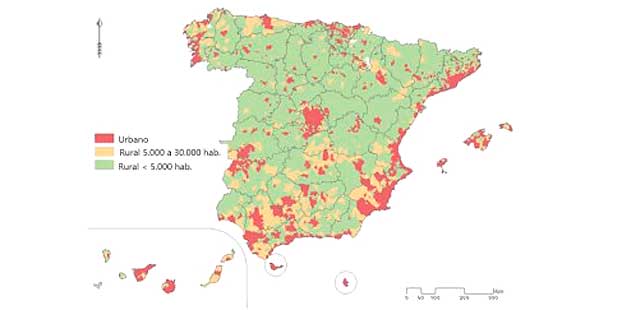 La población en zonas rurales en España supera los 7,5 M de personas