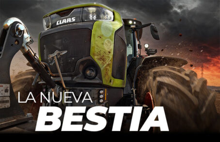 Morro del tractor CLAAS AXION 9 trabajando